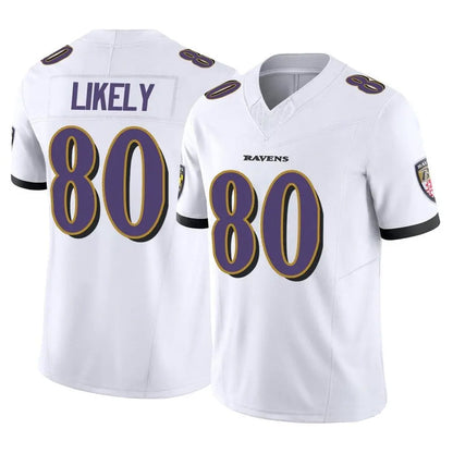B.Ravens #80 Isaiah Likely Player White Vapor F.U.S.E. Limited Football Jerseys