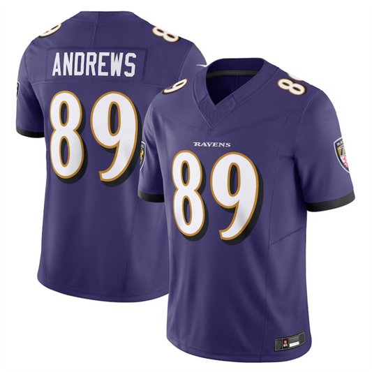 B.Ravens #89 Mark Andrews Player Pueple Vapor F.U.S.E. Limited Football Jerseys