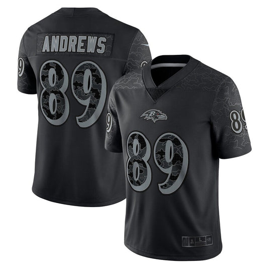 B.Ravens #89 Mark Andrews Player RFLCTV Limited Black Football Jerseys