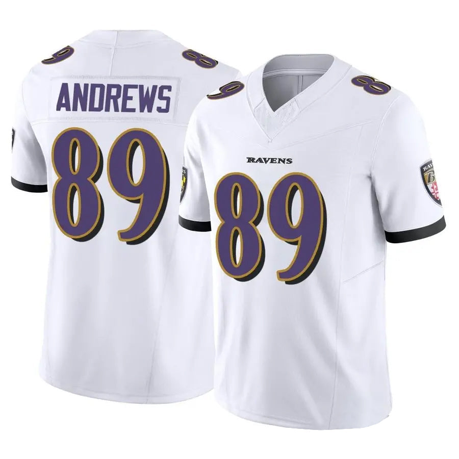 B.Ravens #89 Mark Andrews Player White Vapor F.U.S.E. Limited Football Jerseys