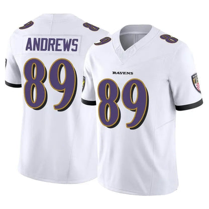 B.Ravens #89 Mark Andrews Player White Vapor F.U.S.E. Limited Football Jerseys