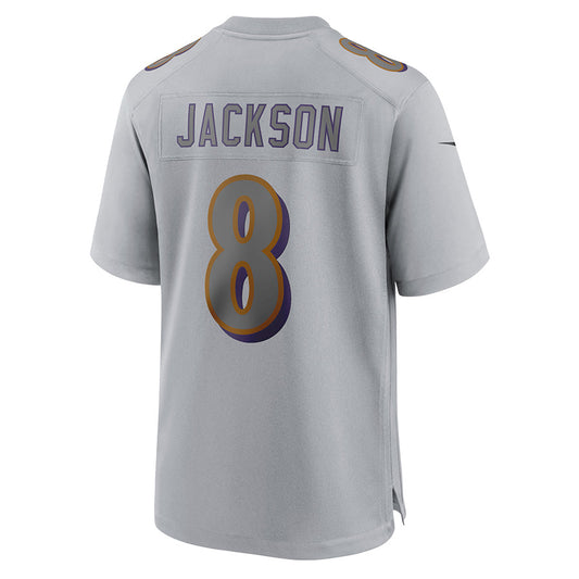B.Ravens #8 Lamar Jackson Player Gray Replica Limited Football Jerseys