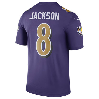 B.Ravens #8 Lamar Jackson Player Purple Legend Performance Football Jerseys