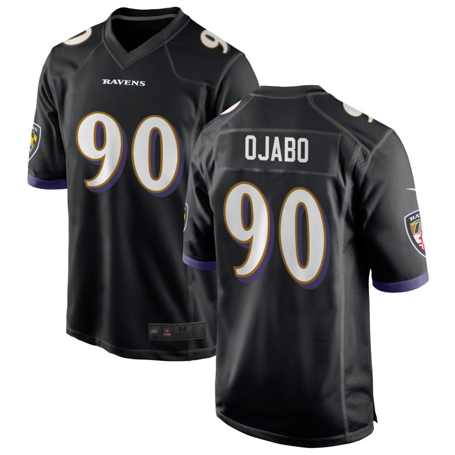 B.Ravens #90 David Ojabo Player Black Home Game Football Jerseys