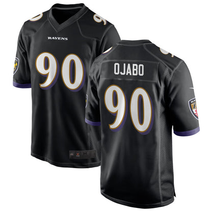 B.Ravens #90 David Ojabo Player Black Home Game Football Jerseys