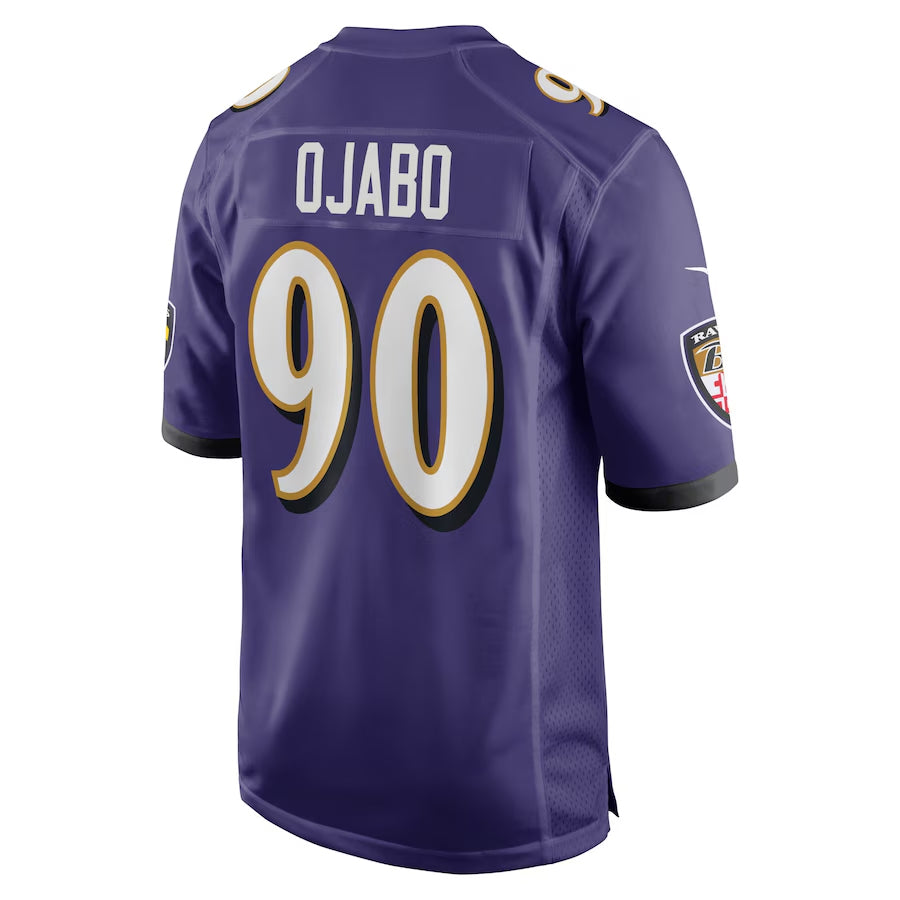 B.Ravens #90 David Ojabo Player Home Game Purple Football Jerseys