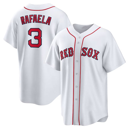 Boston Red Sox #3 Ceddanne Rafaela Home Replica Jersey - White Stitched Baseball Jersey