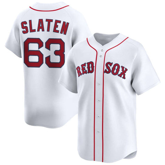 Boston Red Sox #63 Justin Slaten White 2025 Home Limited Stitched Baseball Jersey