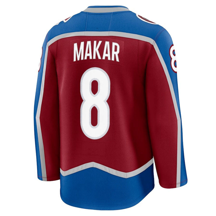 C.Avalanche #8 Cale Makar Fanatics Home Premium Jersey - Burgundy Stitched American Hockey Jerseys