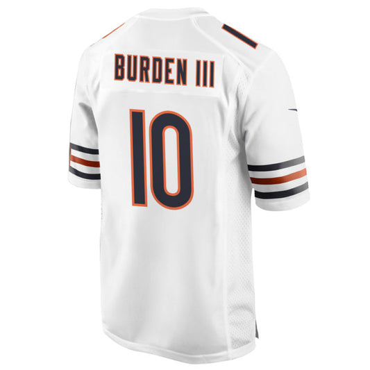 C.Bears #10 Luther Burden III Player White Home Game Football Jerseys
