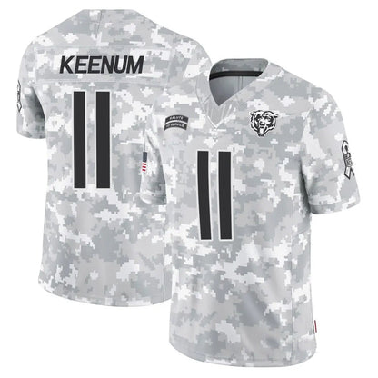 C.Bears #11 Case Keenum Player White Arctic Camo Salute to Service Limited Football Jerseys
