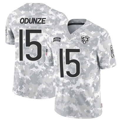 C.Bears #15 Rome Odunze Player Arctic Camo Salute to Service Limited Football Jerseys