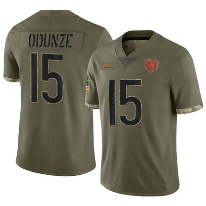 C.Bears #15 Rome Odunze Player Limited Salute To Service Olive Football Jerseys