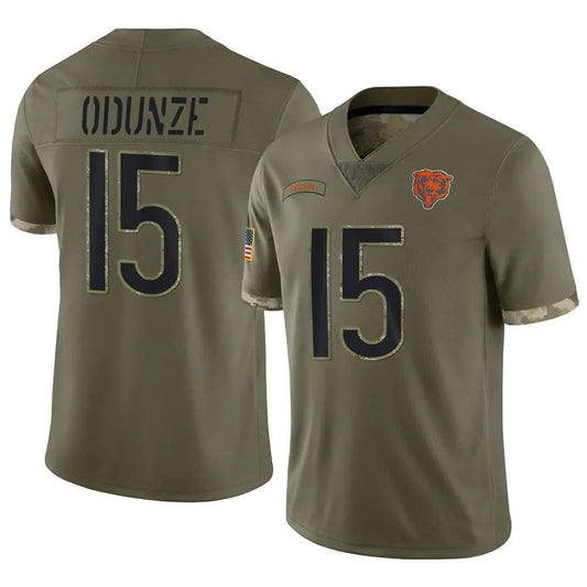 C.Bears #15 Rome Odunze Player Limited Salute To Service Olive Football Jerseys