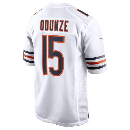 C.Bears #15 Rome Odunze Player White Home Game Football Jerseys