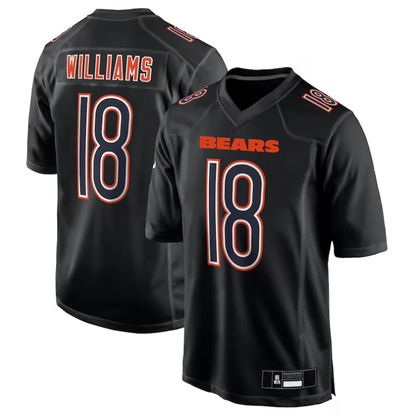 C.Bears #18 Caleb Williams Player Carbon Black Fashion Jersey Game Football Jerseys