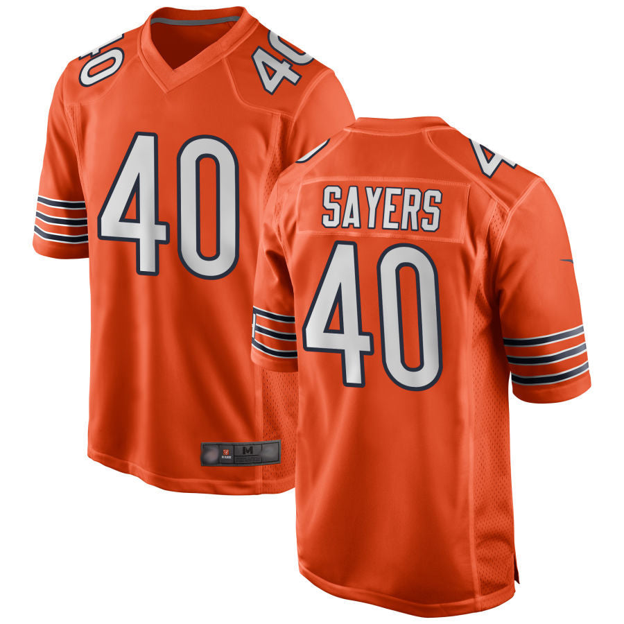C.Bears #40 Gale Sayers Player Orange Home Game Football Jerseys