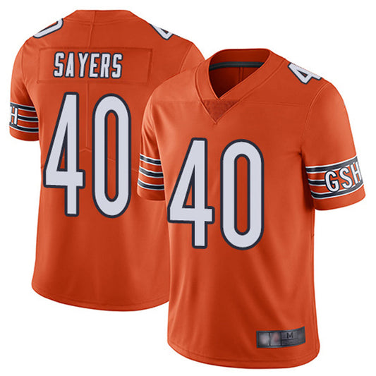 C.Bears #40 Gale Sayers Player Orange Vapor Limited Game Football Jerseys