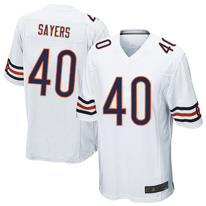 C.Bears #40 Gale Sayers Player White Game Football Jerseys