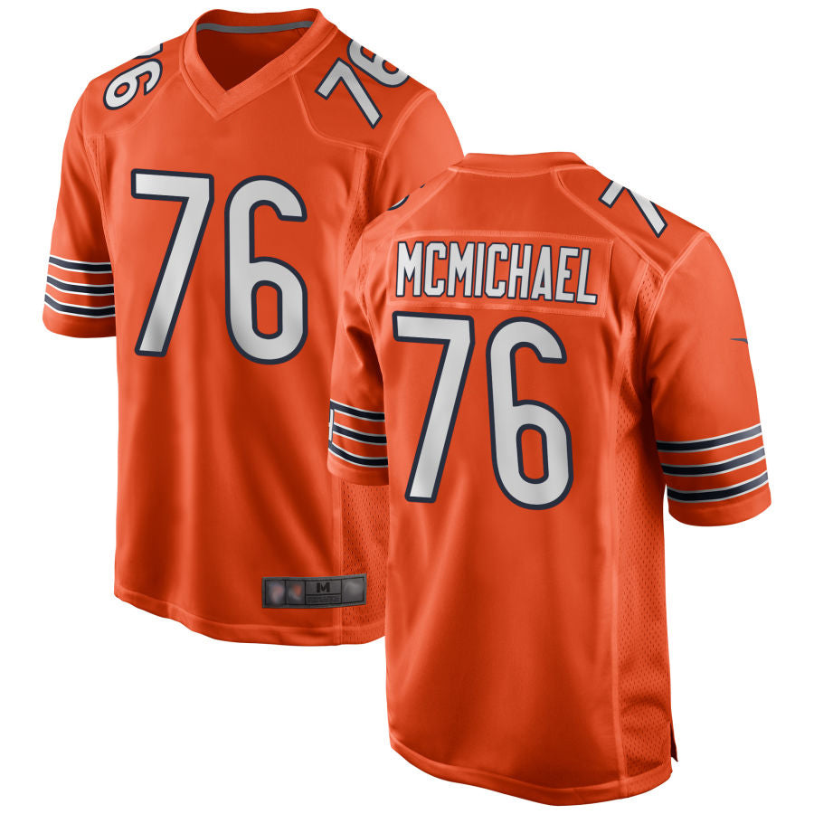 C.Bears #76 Steve McMichael Player Orange Home Game Football Jerseys