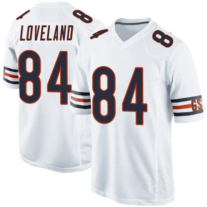 C.Bears #84 Colston Loveland Player Whtie Home Game Football Jerseys
