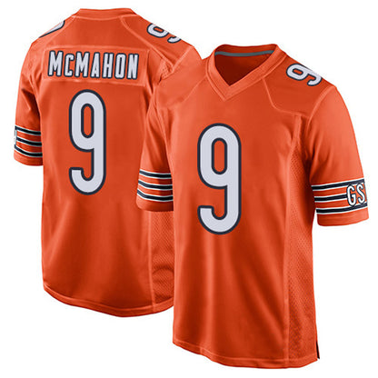 C.Bears #9 Jim McMahon Player Orange Home Game Football Jerseys