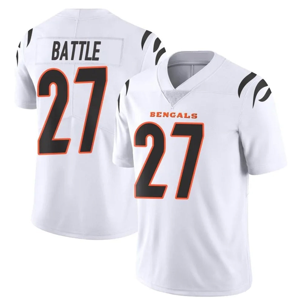 C.Bengals #27 Jordan Battle Player White Vapor Limited Football Jerseys