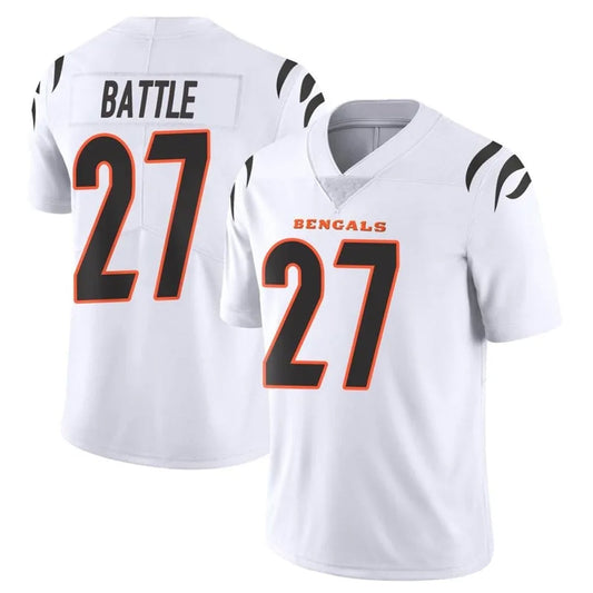C.Bengals #27 Jordan Battle Player White Vapor Limited Football Jerseys