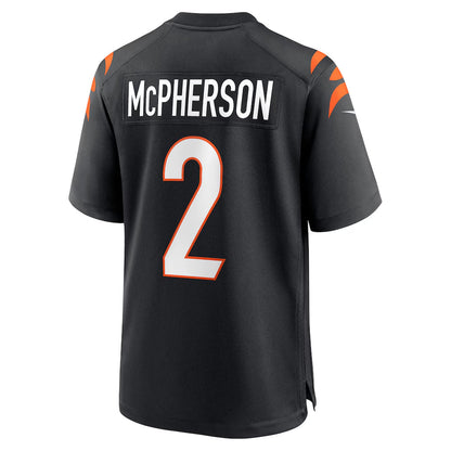 C.Bengals #2 Evan McPherson Player Black Home Game Football Jerseys