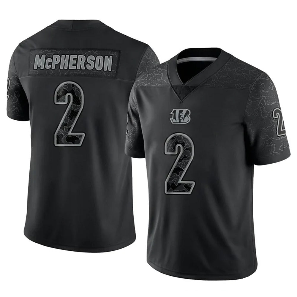 C.Bengals #2 Evan McPherson Player Black RFLCTV Limited Football Jerseys