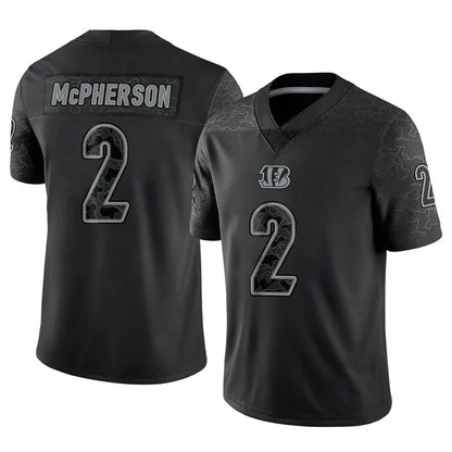 C.Bengals #2 Evan McPherson Player Black RFLCTV Limited Football Jerseys