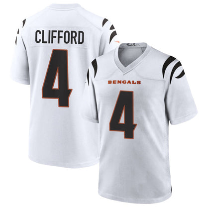 C.Bengals #4 Sean Clifford Player White Home Game Football Jerseys