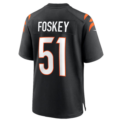 C.Bengals #51 Isaiah Foskey Player Black Home Game Football Jerseys