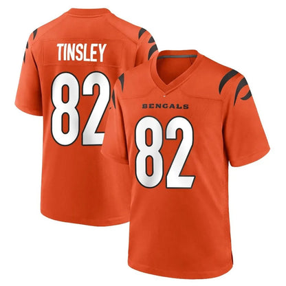 C.Bengals #82 Mitchell Tinsley Player Oramge Home Game Football Jerseys