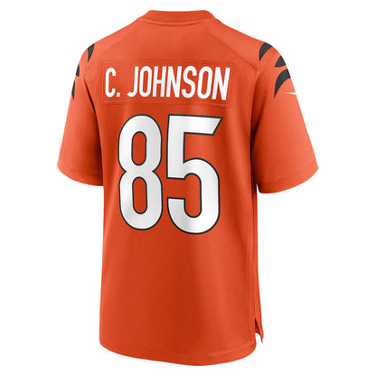 C.Bengals #85 Chad Johnson Player Orange Home Game Football Jerseys