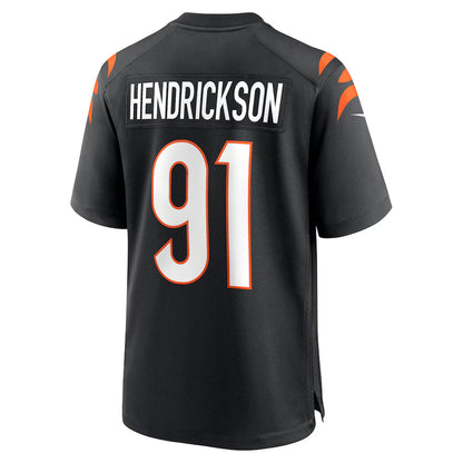 C.Bengals #91 Trey Hendrickson Player Black Home Game Football Jerseys