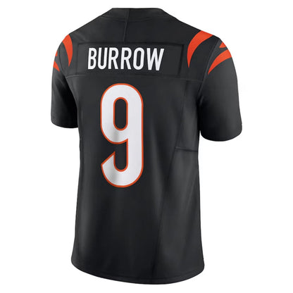 C.Bengals #9 Joe Burrow Player Black Vapor F.U.S.E. Limited Football Jerseys