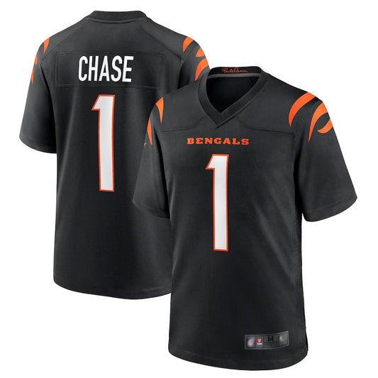 C.Bengals Game Home Team Colour Football Jerseys - Black - #1 Ja'Marr Chase Player