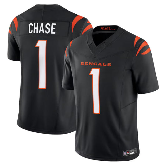 C.Bengals Home Limited Football Jerseys -Black - #1 Ja'Marr Chase Player