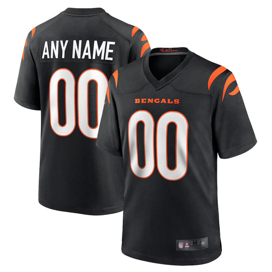 C.Bengals Home Replica Game Football Jerseys - Black - Custom
