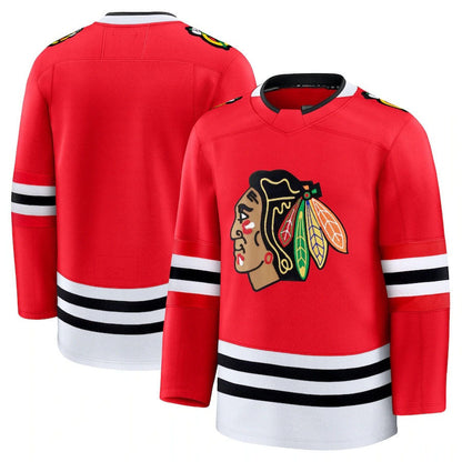 C.Blackhawks Fanatics Home Premium Jersey - Red Stitched American Hockey Jerseys