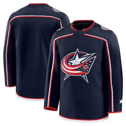 C.Blue Jackets Fanatics Home Premium Jersey - Navy Stitched American Hockey Jerseys