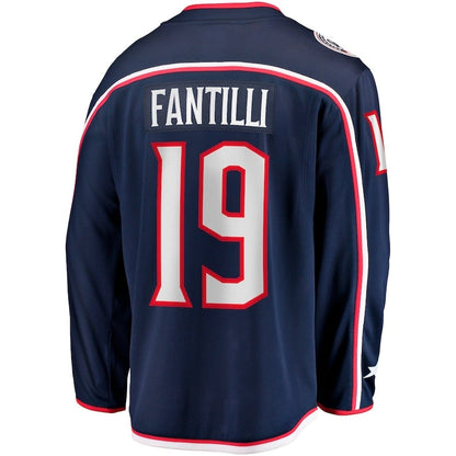 C.Blue Jackets #19 Adam Fantilli Fanatics Home Premier Breakaway Player Jersey - Navy Stitched American Hockey Jerseys