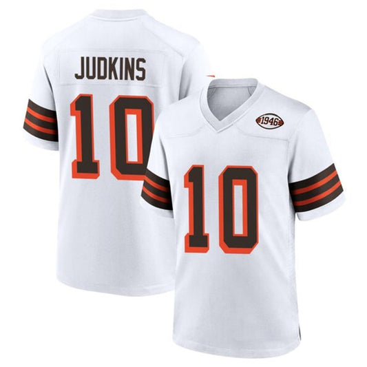 C.Browns #10 Quinshon Judkins Player White 1946 Collection Alternate Football Jerseys