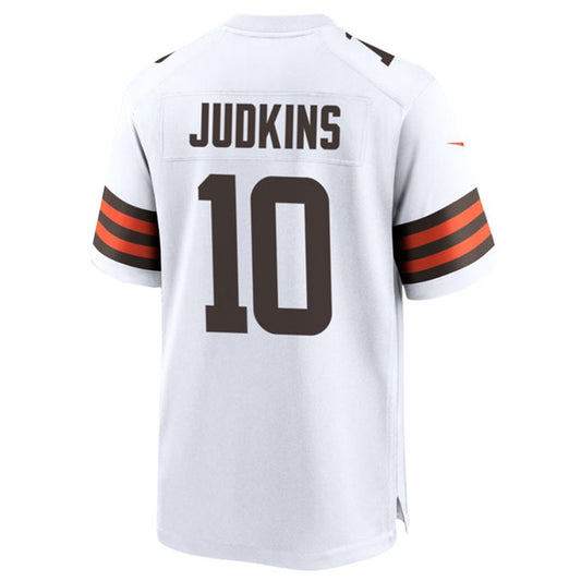 C.Browns #10 Quinshon Judkins Player White Home Game Football Jerseys