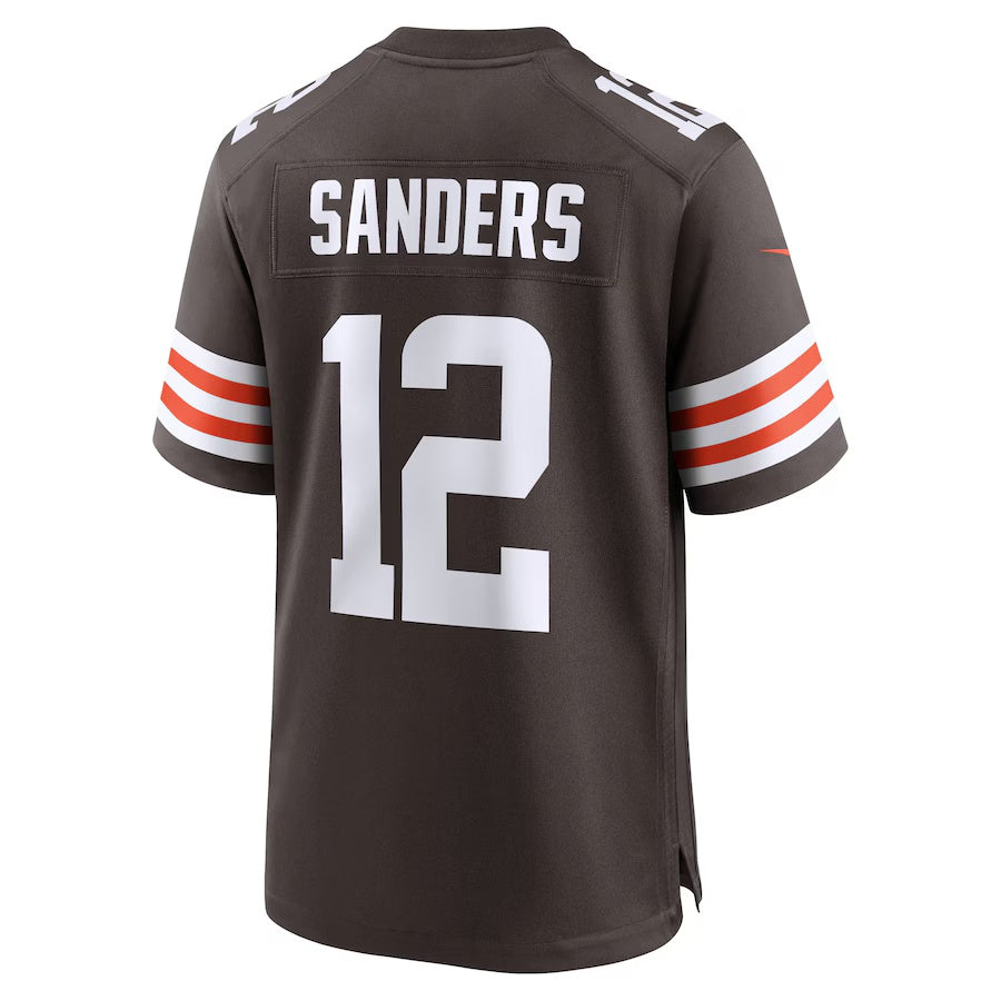C.Browns #12 Shedeur Sanders Brown 2025 Draft Game Stitched American Football Jerseys