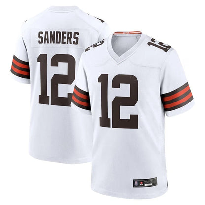 C.Browns #12 Shedeur Sanders Player White Stitched Limited Football Jerseys