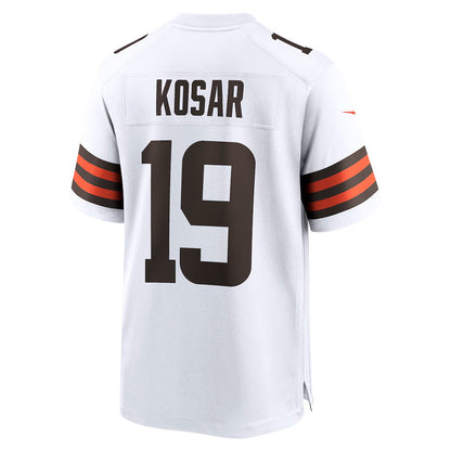 C.Browns #19 Bernie Kosar Player White Home Game Football Jerseys