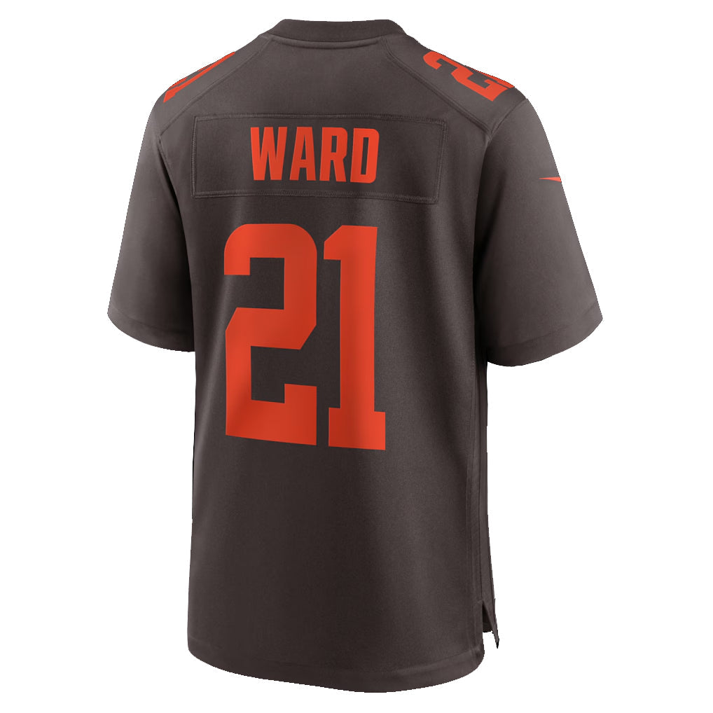 C.Browns #21 Denzel Ward Player Brown Game Football Jerseys