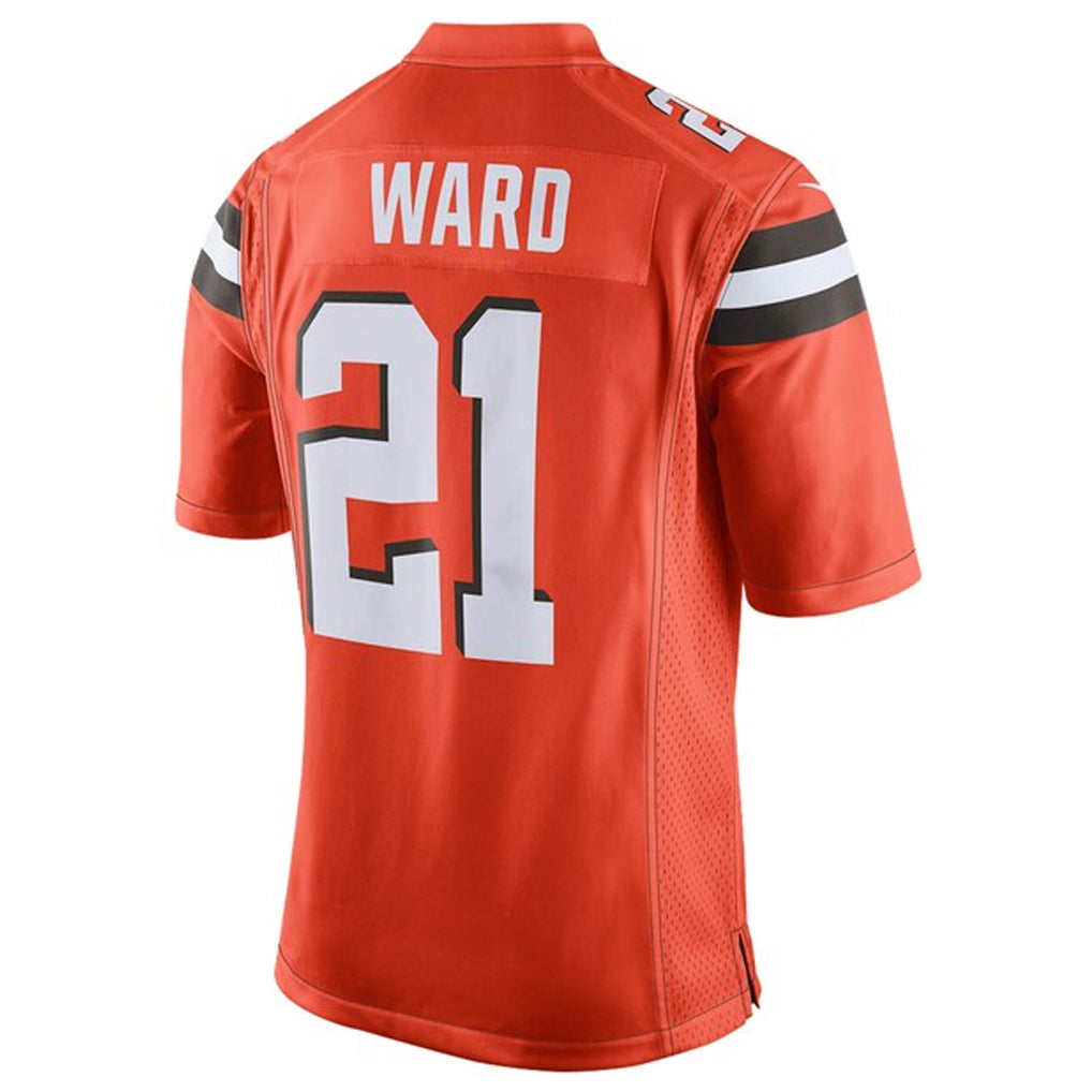 C.Browns #21 Denzel Ward Player Orange Vapor Limited Football Jerseys
